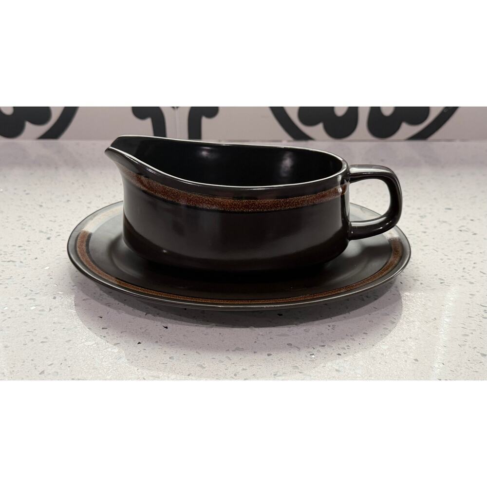 Vintage Collectible Mikasa Majorca Pattern Gravy Boat and Dish Set MCM Decor